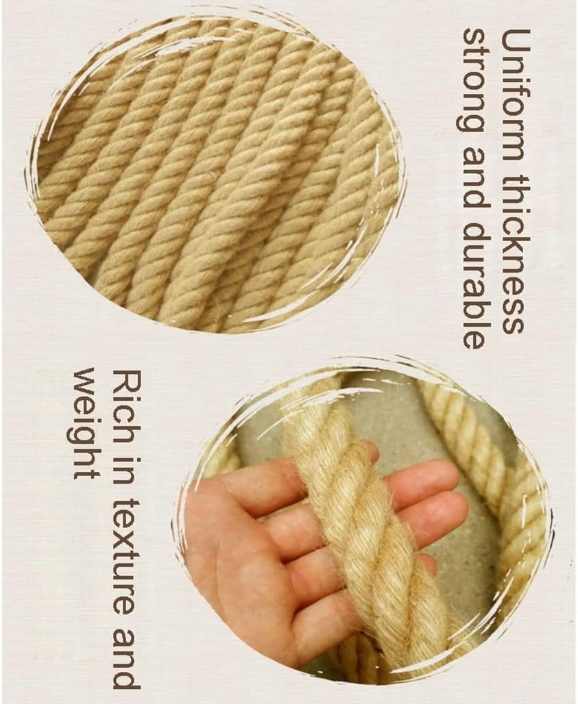 Hemp Rope net - Decorative Jute Hemp Netting, Children Safety Hemp Rope Net Play Climbing Parrot Toys Background Wall(2x2m(6.56X6.56ft))