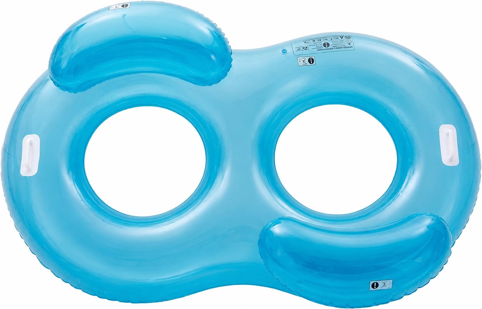 Flotador Hinchable 2 Personas 188x117 cm Colchoneta con Forma de Ocho Doble – Color Azul Neón - Soporta 200 kg – Colchoneta Grande Adultos Verano