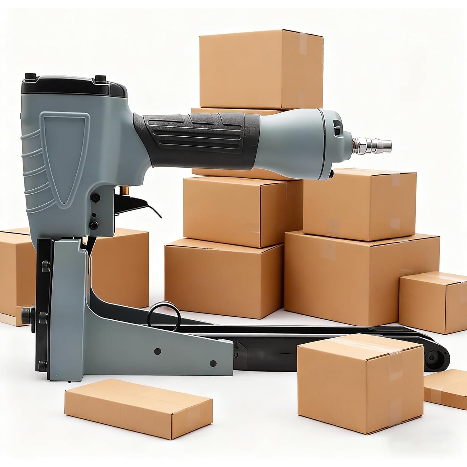 Grapadora neumática de caja de cartón, grapadora manual de cartón para cierre, rango de clavado de 15-18 mm, compatible con clavos de 35 mm para cajas corrugadas