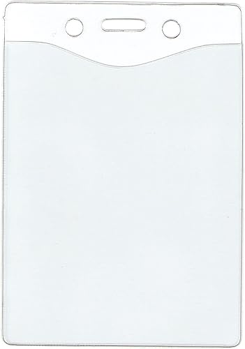 100 piezas de 4 x 3 pulgadas vertical de vinilo transparente para tarjetas de identificación con funda de plástico para guardar tarjetas de