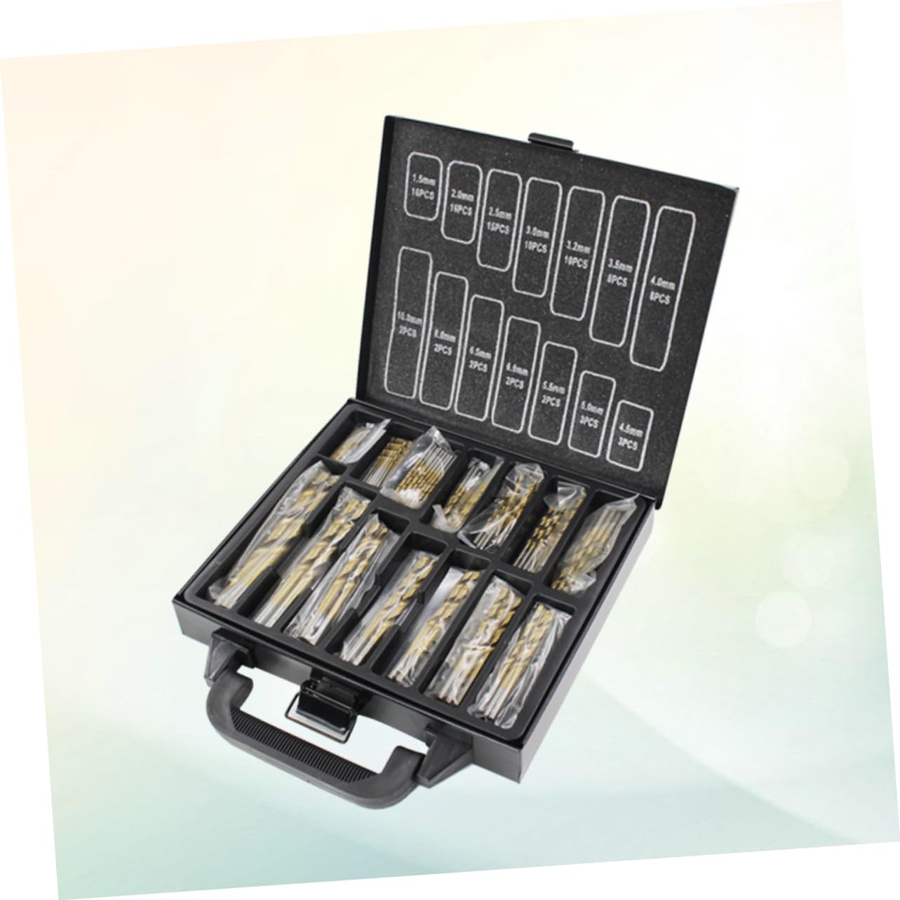 jojofuny Jeu De 99 Forets HSS 15 10mm En Acier Haute Qualité Avec Revêtement Titane Nitride Coffret Durable Pour étal Et