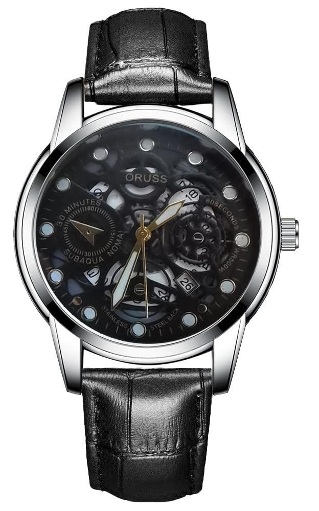 YOOTEN Watches for Men Super Luminous Quartz Watch (Silver)