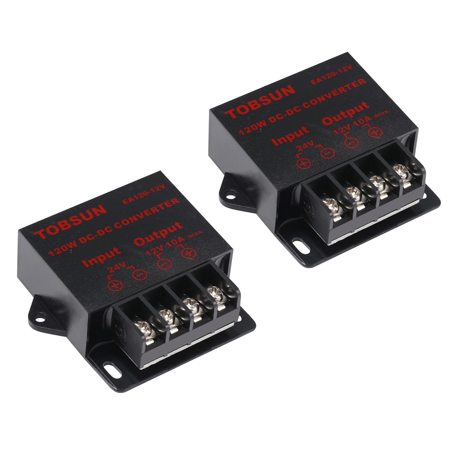 2 Pack - DC 24V to 12V 10A 120W Step Down Buck Converter, Power Converter Voltage Regulator Reducer, Compact Transformer Mini Module for Golf Cart Club Car, Truck, RV Electronics