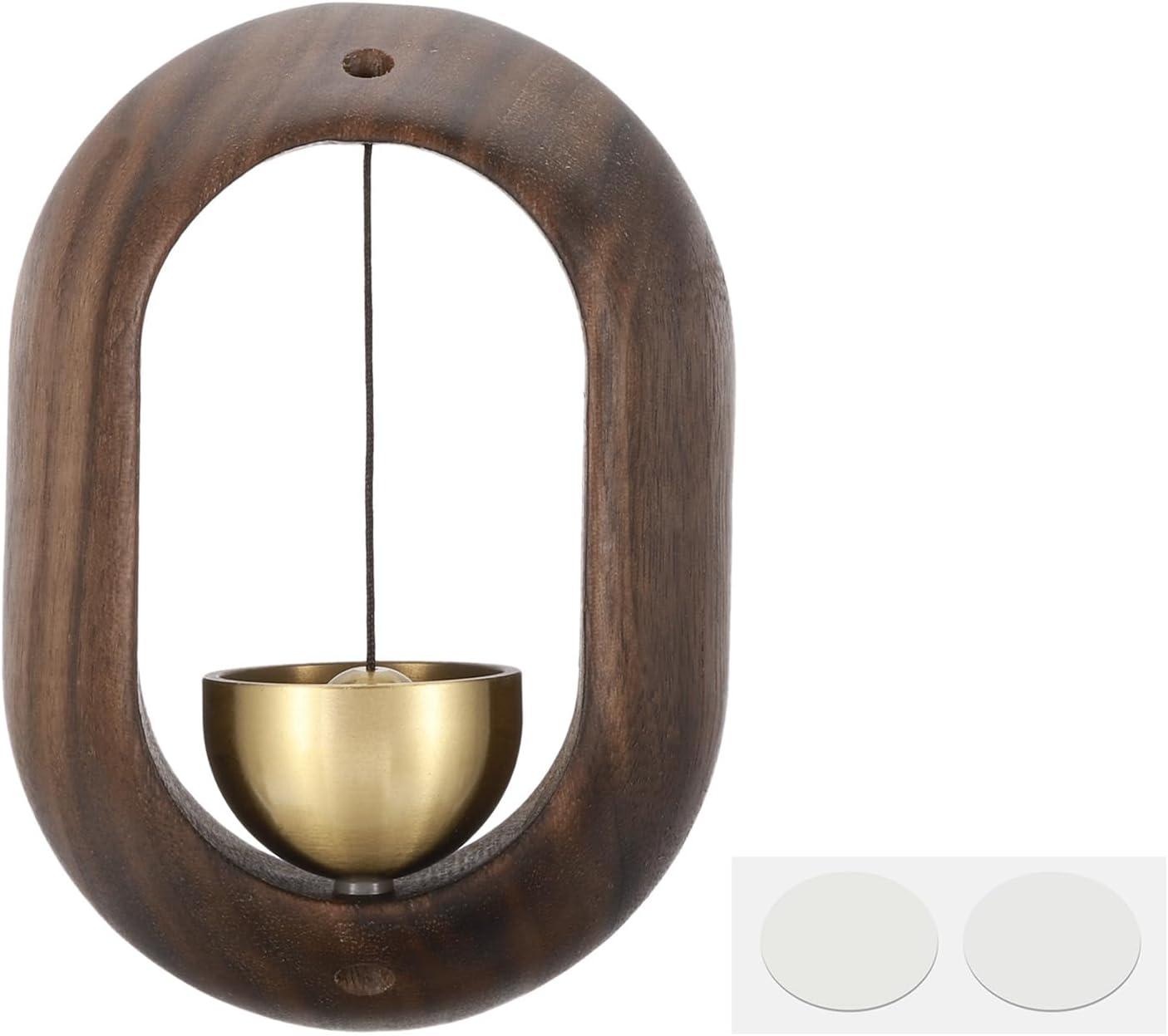 PATIKIL Shopkeepers Bell, Wood Door Chime Hanging Magnetic Door Bell Jingle Bells Animal Metal Doorbell with Self-Adhesive for Door Opening Business When Entering Decoration, Brown, Window