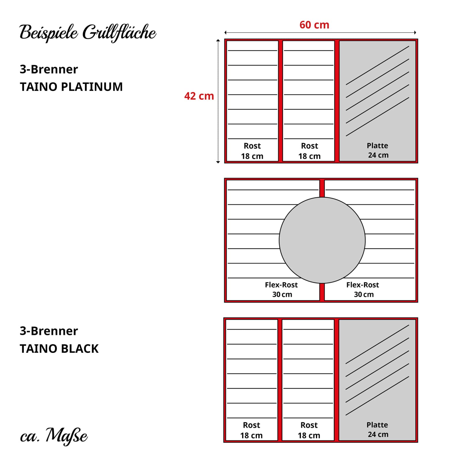 TAINO Platinum/Black Plaque de cuisson réversible en fonte Accessoire pour barbecue à gaz