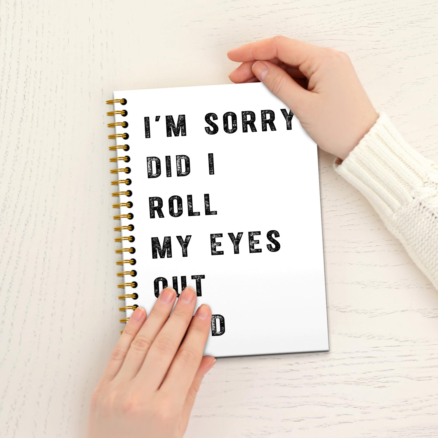 RUNMESS Lustige Notizbücher für die Arbeit, Büro, Humor, Geschenke für Kollegen, Frauen, Männer, lustiges Bürobedarf, I'm Sorry Did I Roll My Eyes Out Loud, Hardcover, Spiralnotizbuch, 14 x 21 cm