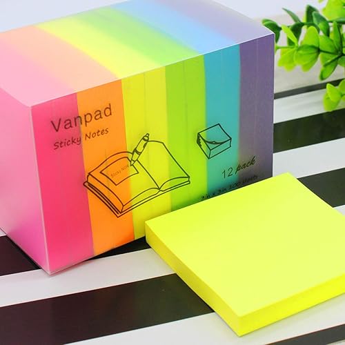 Miniatura 5 de Paquete de 16 notas adhesivas de 3 x 3 pulgadas almohadillas autoadhesivas de colores brillantes fáciles de poner para el hogar oficina cuaderno 16