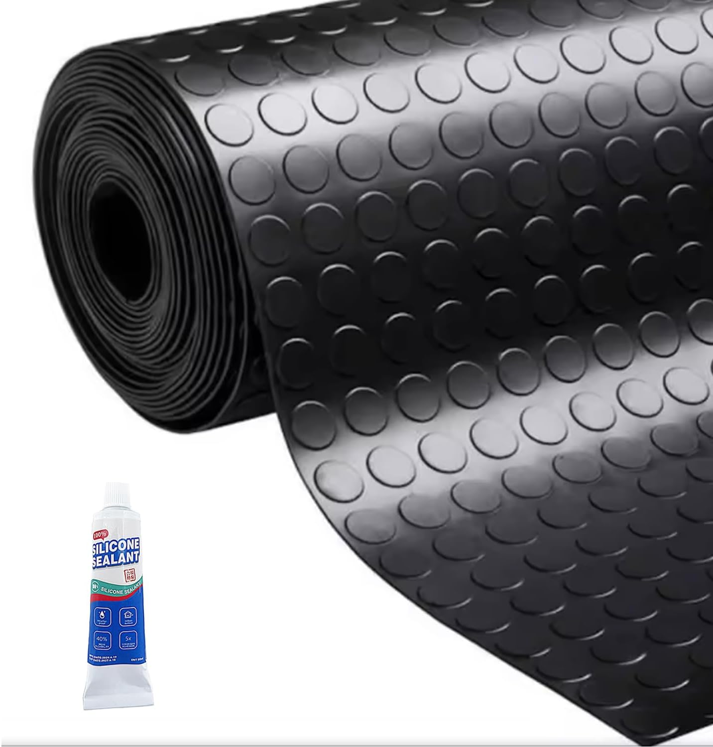 Amazon.com: ZOLEAD 3mm Coin-Grip Rubber Flooring Roll - Easy to Cut ...