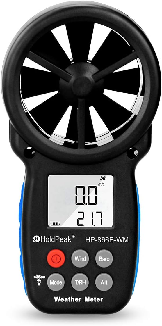 HOLDPEAK 866BWM Digital Anemometer Handheld Wind Speed