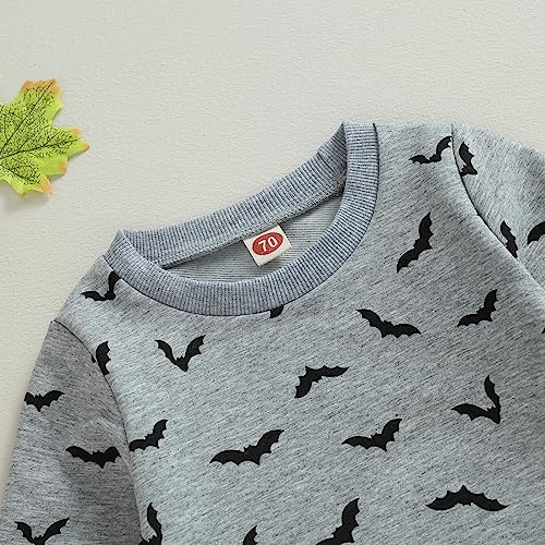 Yingisfitm XDBABYLW-K-4N06-OSWA4 Baby Girl Boy Halloween Outfits Bumpkin Spook Crewneck Sweatshirt Top Pants Set Toddler Neutral Fall Winter Clothes thumb #4