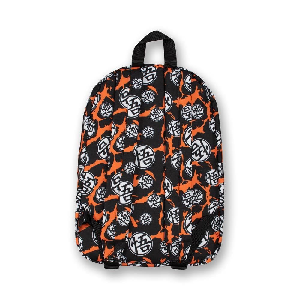Bioworld Dragon Ball Z Logo Bolt - Zaino con licenza ufficiale, formato A4, con custodia imbottita per laptop e tablet, per bambini, ragazzi e adulti
