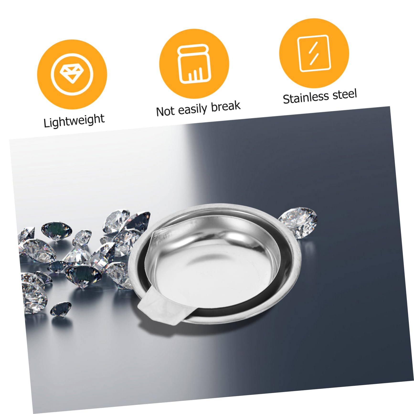 4 Vassoi Per Bilance In Acciaio Inossidabile Con Strass - Per Pesatura Gioielli E Oggetti Piccoli - Foto 4