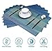 WANGCHAO Placemats Set of 8 Placemats Dining Room Table Mats Woven Vinyl Washable Durable Heat-Resistant Non-Skip Kitchen Strip PVC Placemats(Sky Blue)