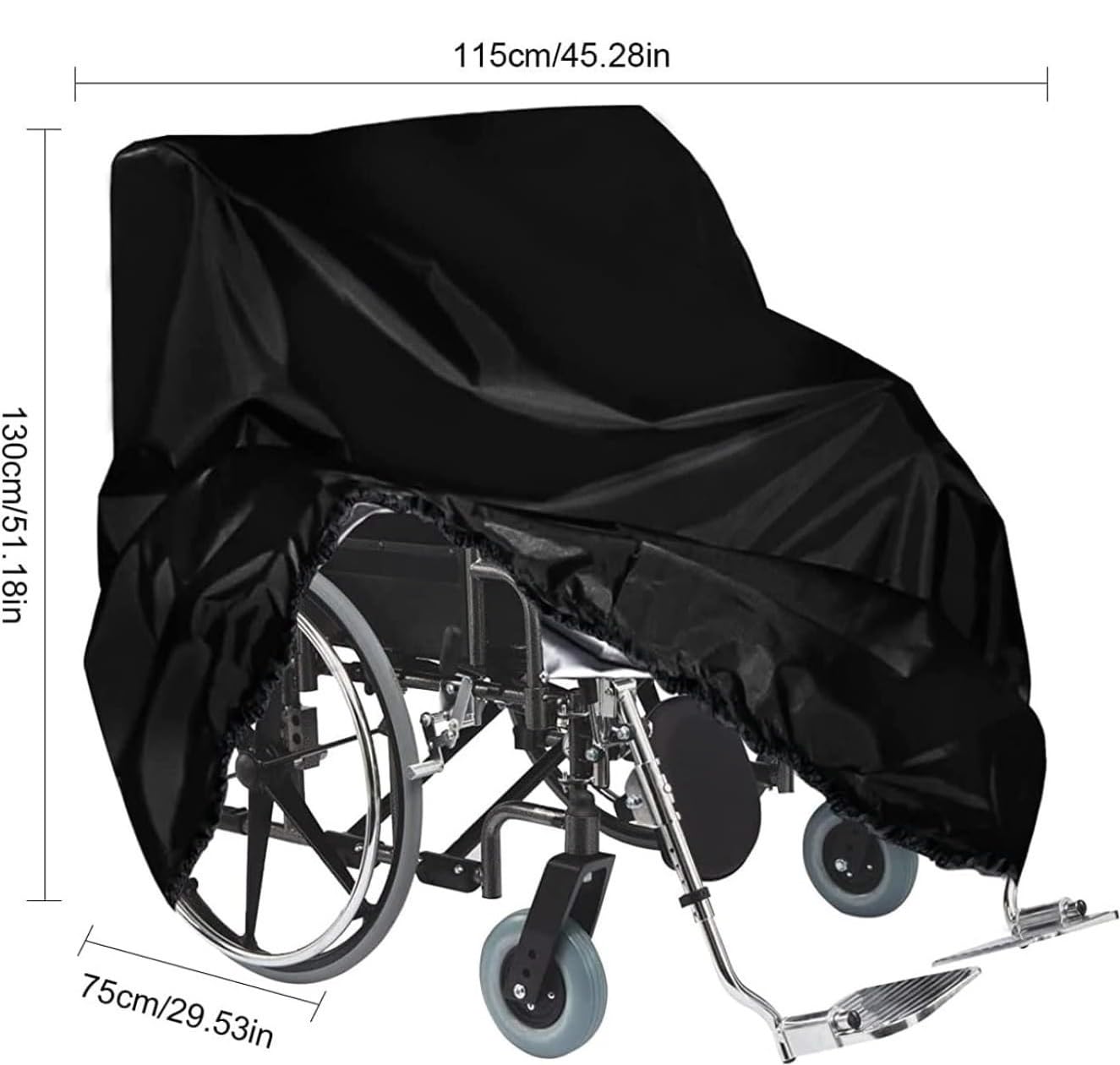 Funda for Silla de Ruedas eléctrica Impermeable, Funda for Patinete de Movilidad Resistente, Tela Oxford a Prueba de Polvo y Viento, Almacenamiento al Aire Libre(Gray,115x75x130cm)