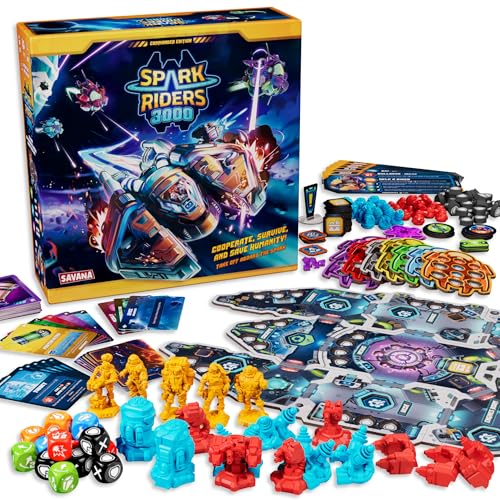 SAVANA Spark Riders 3000 - Edición Commander – Juego de Supervivencia de Ciencia Ficción | Comando, Reparación y Combate con Aplicación IRIS de Control por Voz | 1–4 Jugadores, Edad Recomendada 10+, Duración 60 Minutos | Juego Estratégico y Cooperativo miniatura 1