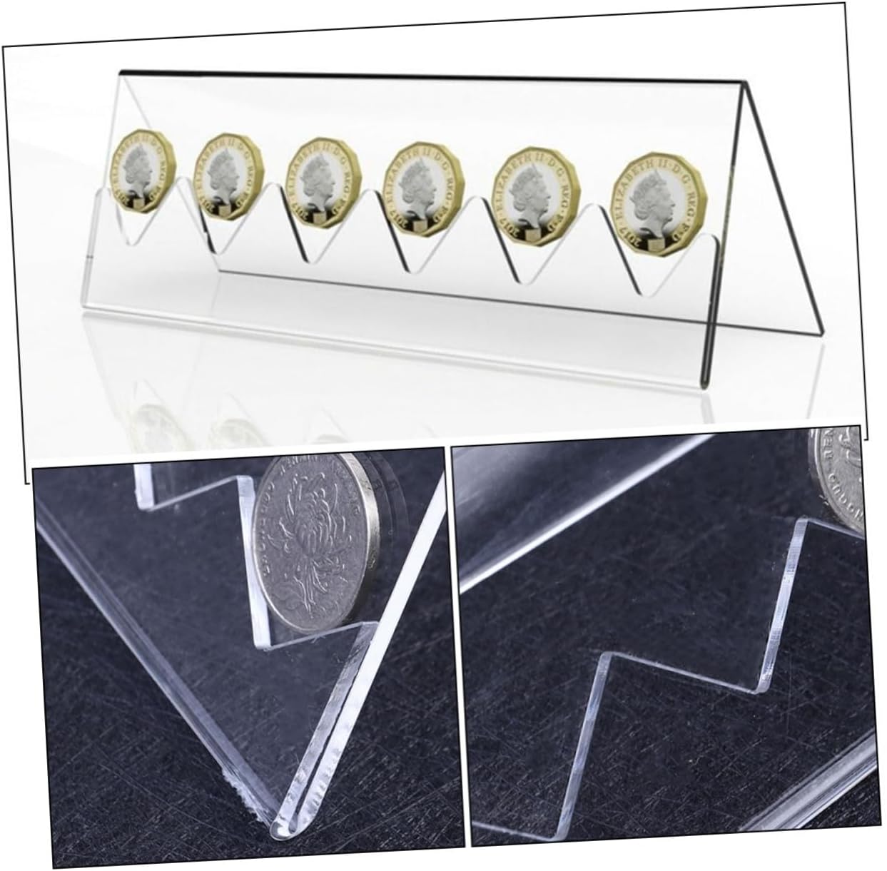 Zerodeko 2pcs Acrylic Coin Display Stand Transparent Coin Rack for Home Office and Collectors Holds Medals and Miniatures Sturdy and Portable Design