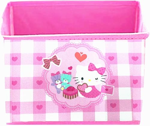 Kerr's Choice Bonita caja de escritorio para niñas, caja de almacenamiento Kawaii, cestas plegables | Decoración de escritorio de oficina para