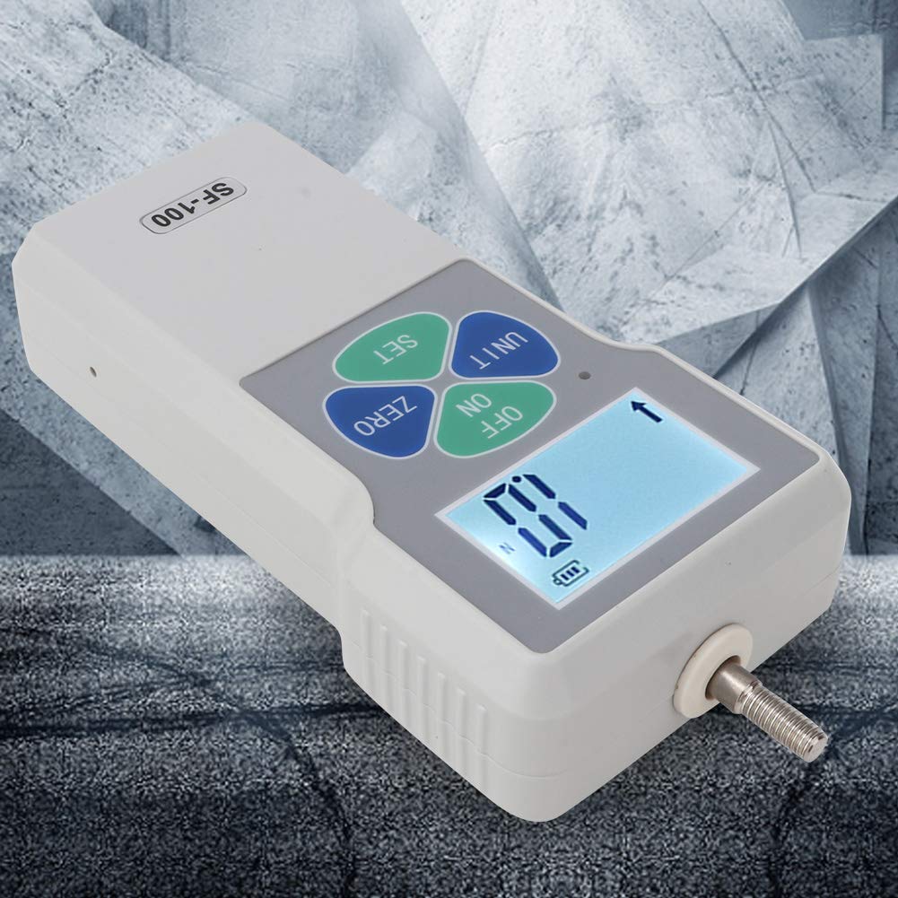 Digitales Kraftmessgerät SF-100 Tragbares Druck- und Zugmessgerät Digitales Kraftmessgerät 100N 100-240V, Einheitenanzeige: Lb, Kg, N(EU plug)