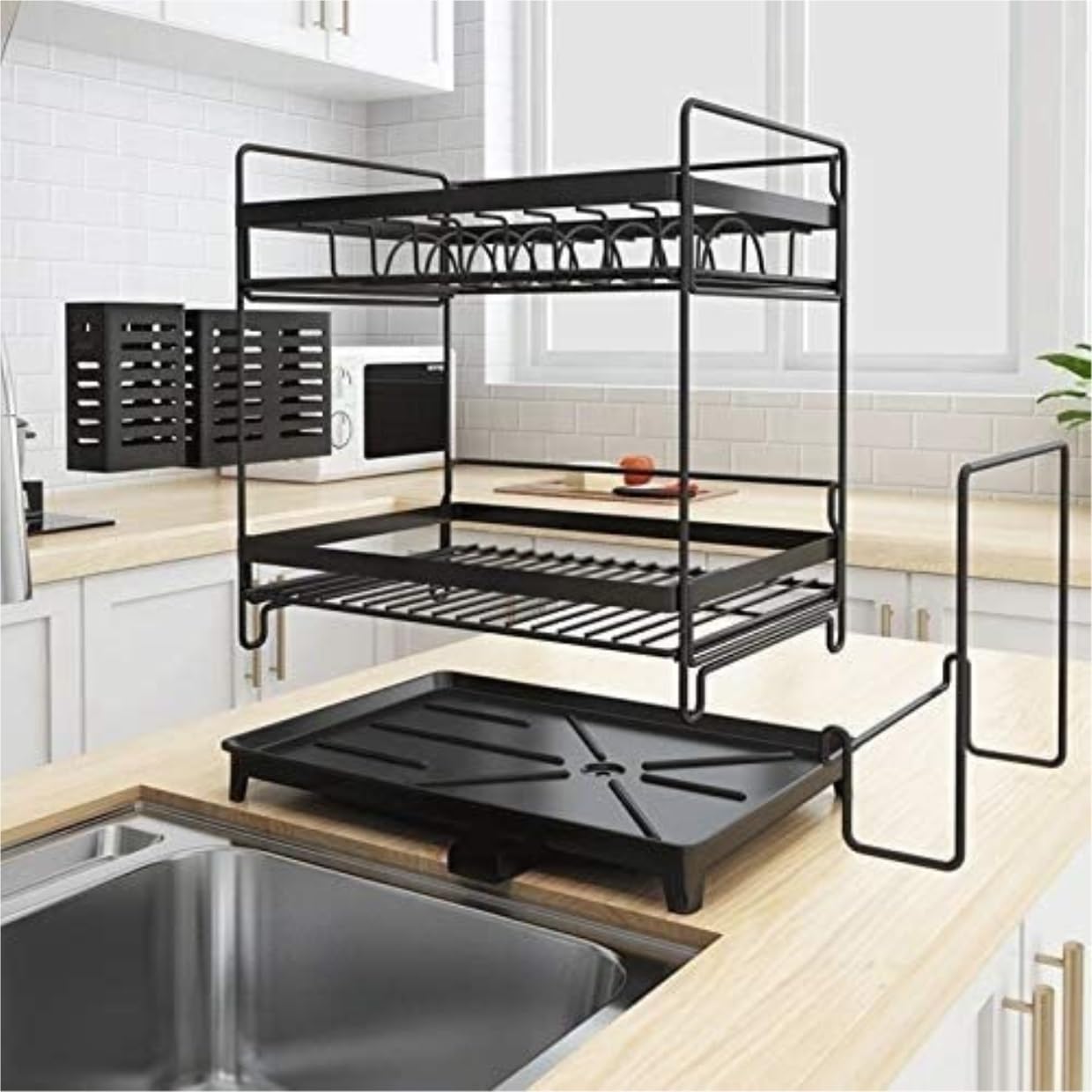 Escurreplatos Escurridor De Fregadero Acero Inoxidable, Estantes Cocina, Platos 2 Pisos, Organizador Organización Cocina