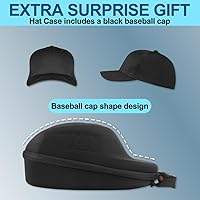 Vista 3 de Estuche de viaje para gorras de béisbol, estuche de almacenamiento para sombreros con 1 gorra de béisbol negra y correa ajustable para el hombro
