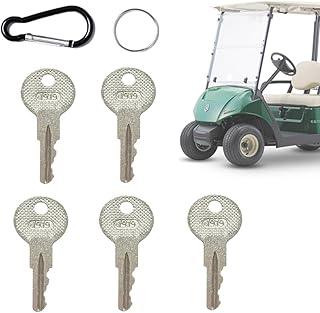 FCOUIID Golf Cart Key Replacement Ignition Keys for EZGO(1982-Up) Gas and Electric Golf Cart, Code 1919, with Keychain(5 pcs)
