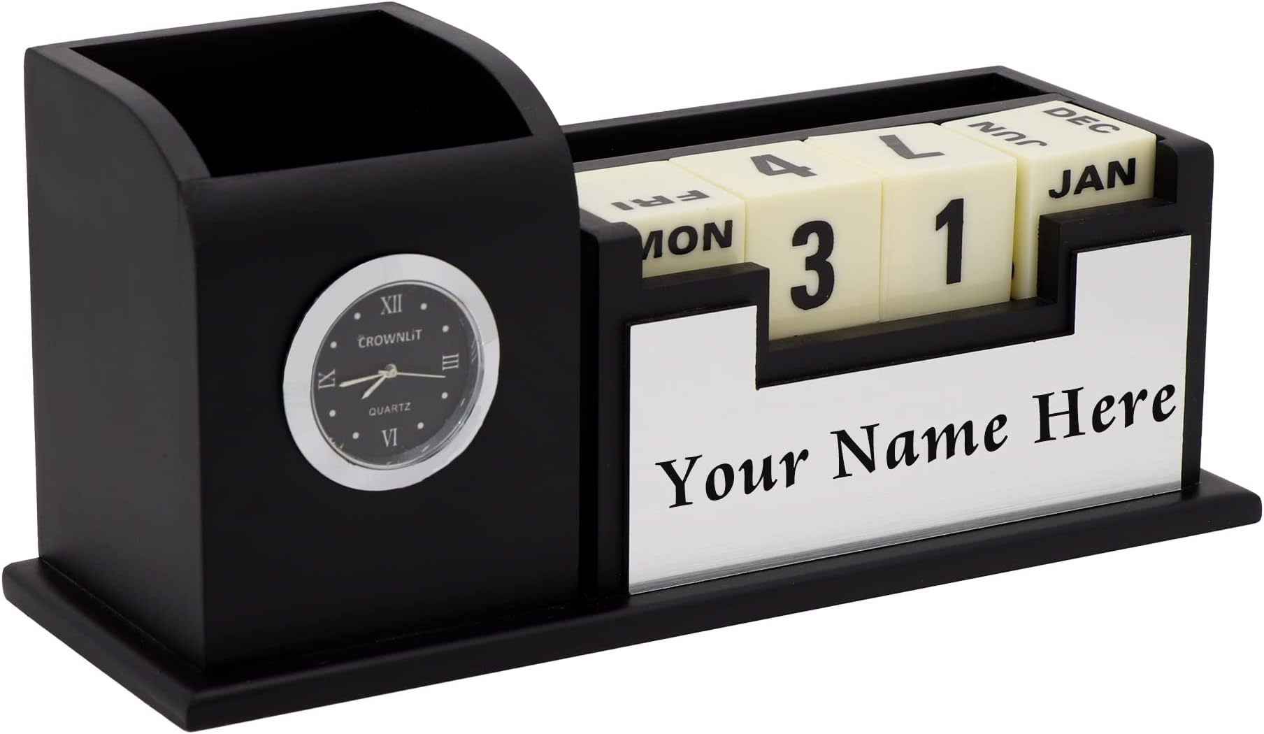 Personalized Stationery Pen Stand With Name (Engineered Wood)
