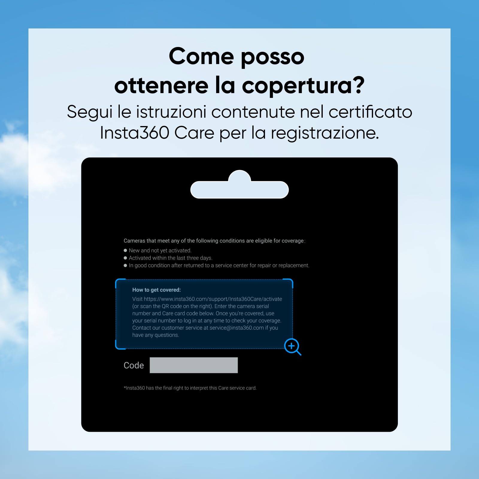 Insta360 X3 con Certificato di Garanzia Care - Action cam 360 Impermeabile con sensori 1/2" da 48 MP, video Active HDR 360 da 5.7K, foto 360 da 72 MP, obiettivo singolo 4K, modalità Selfie 60 fps