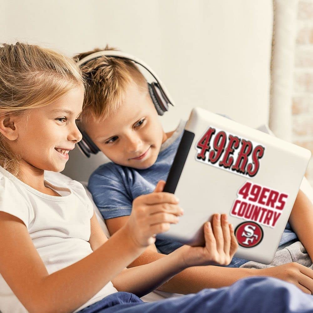 NFL San Francisco 49ers Aufkleber, Mehrzweck-Fan, 3 Stück, Teamfarben, Einheitsgröße