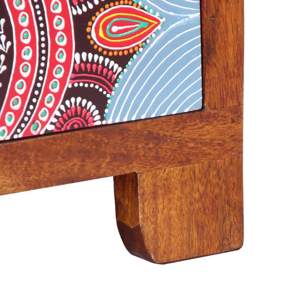 Tavolino da Salotto in Legno Massello di Acacia con Finitura Ambra 90x50x40 cm, Mobiletto con Ripiano Portaoggetti e Cassetto, Design Moderno Salvaspazio per Soggiorno, Camera e Ufficio