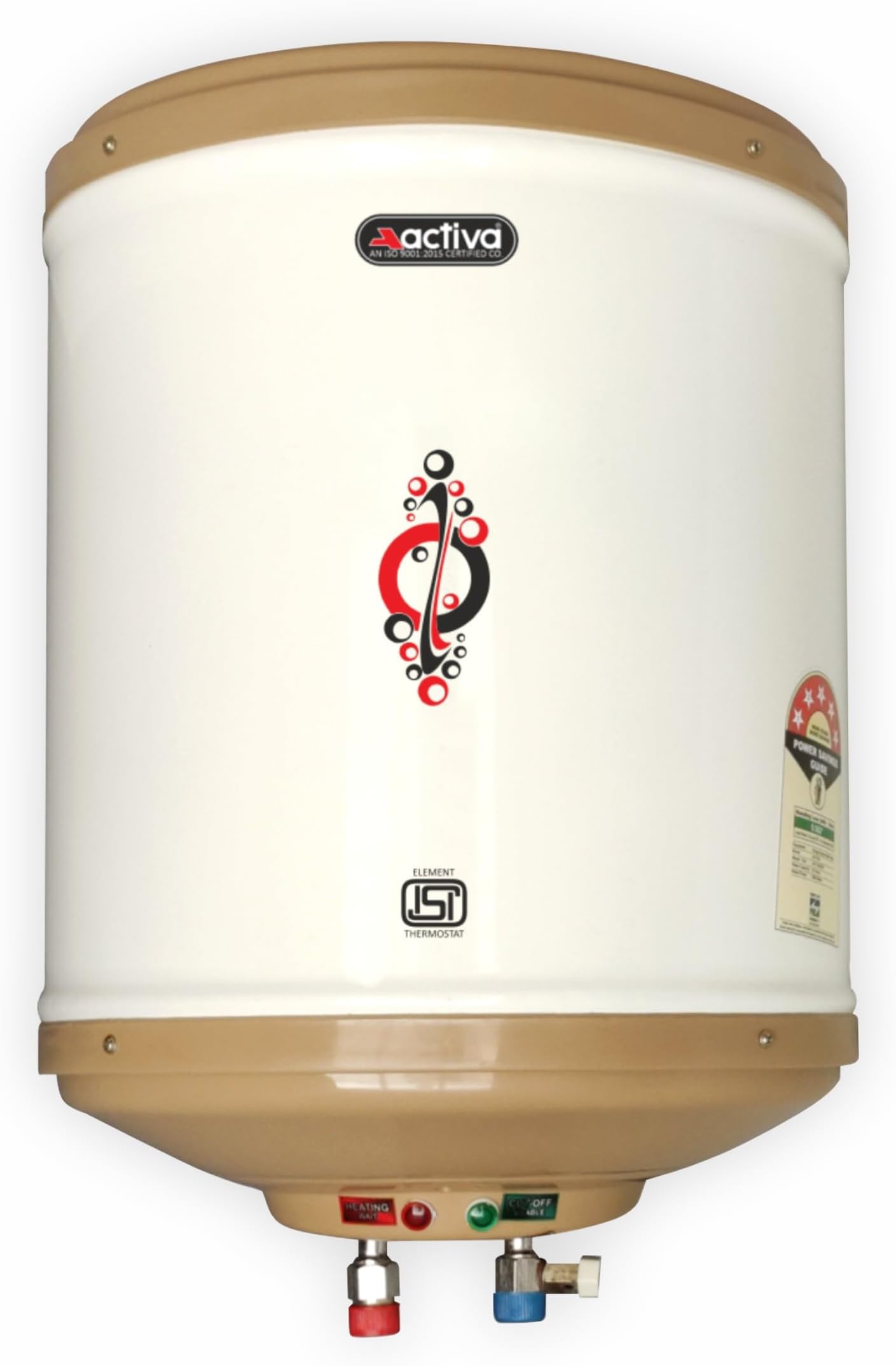 - 10L Storage Water Heater Geyser | 3kW ISI Copper Heating Element | 0.8mm Anti-Rust Coated Tank | BEE 5 Star Rated | ABS Body | Fast Heating | 5 Year Warranty | Ivory