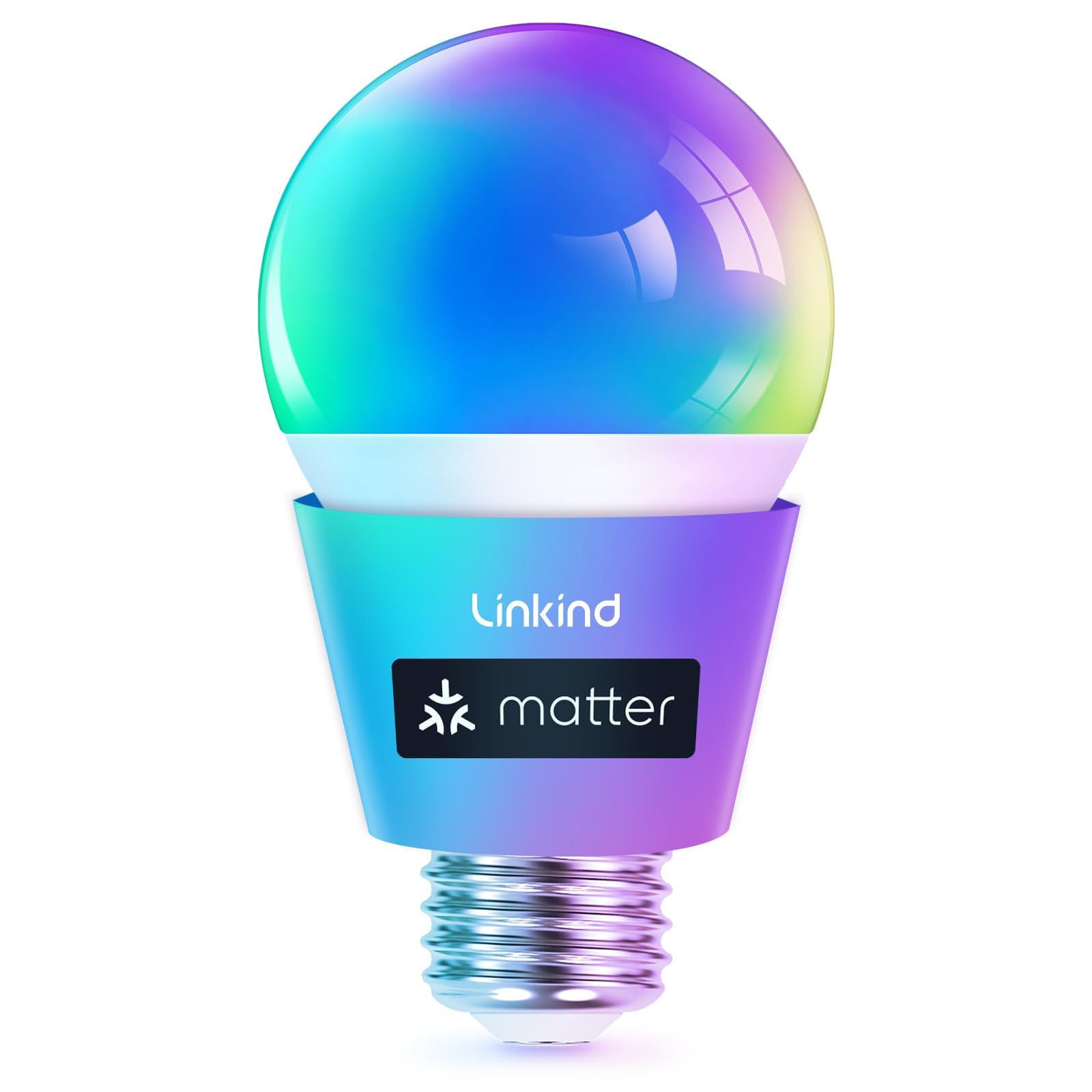 Linkind E27 Smart Light Bulb, Alexa Light Bulbs with Matter Support, 1 Pack