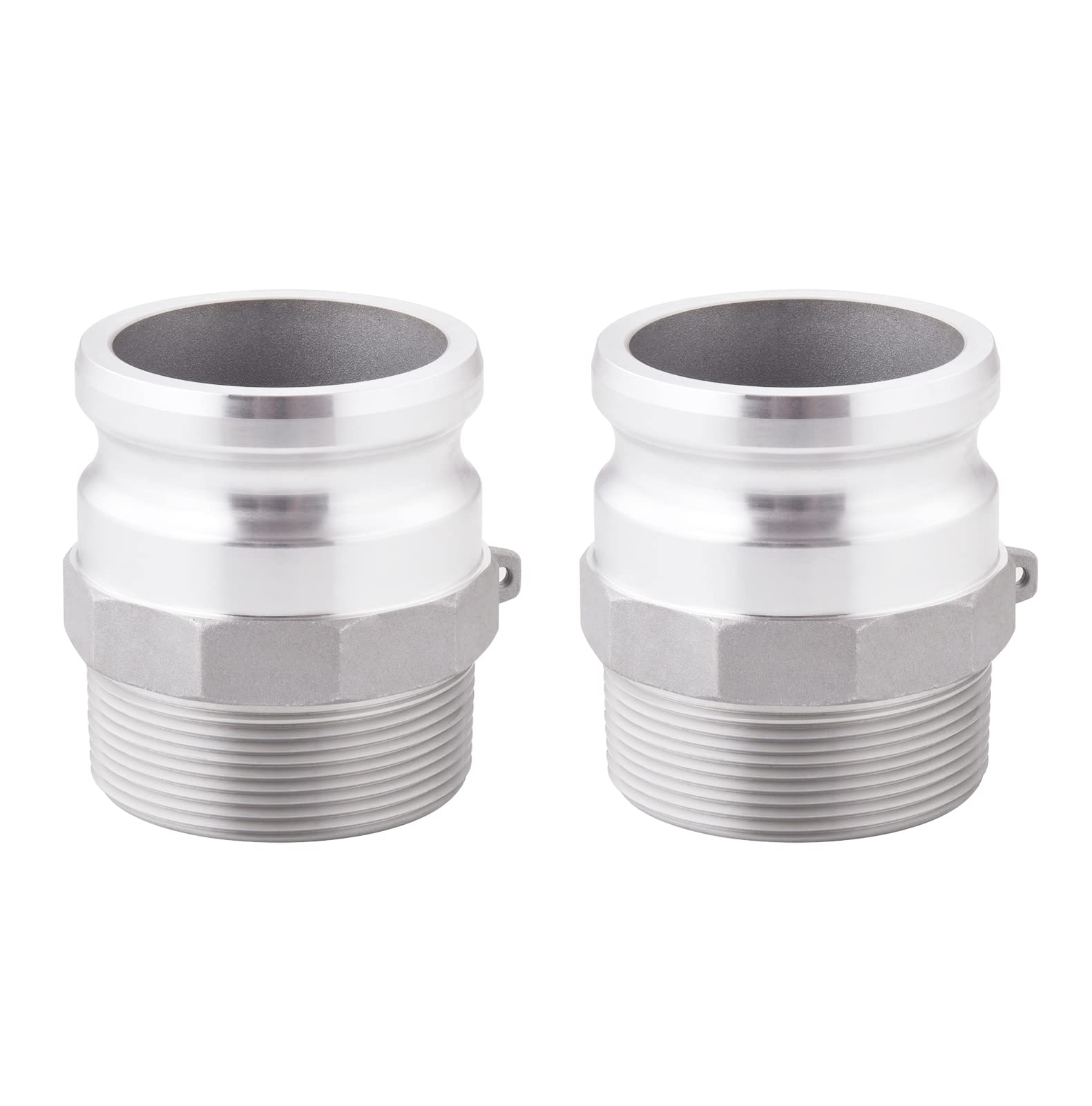 Aluminum Type F cam lock fittings,Cam and Groove Hose Fitting,1“ Plug x 1” NPT Male 2 PCS