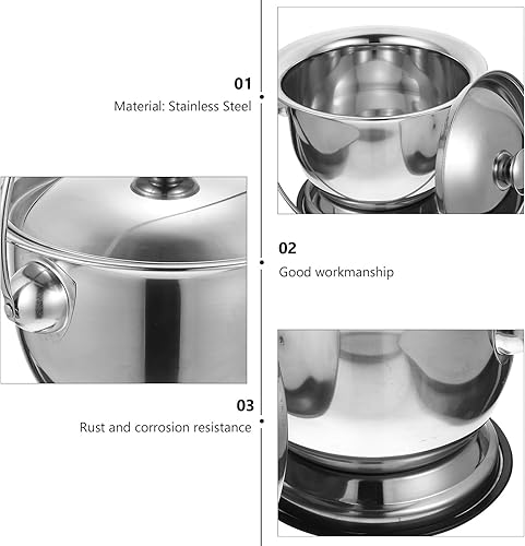 Miniatura 4 de DOITOOL Olla de cámara para urinario, inodoro de emergencia, cubo de orina nocturna, de acero inoxidable, para hospital, camping, coche, dormitorio,