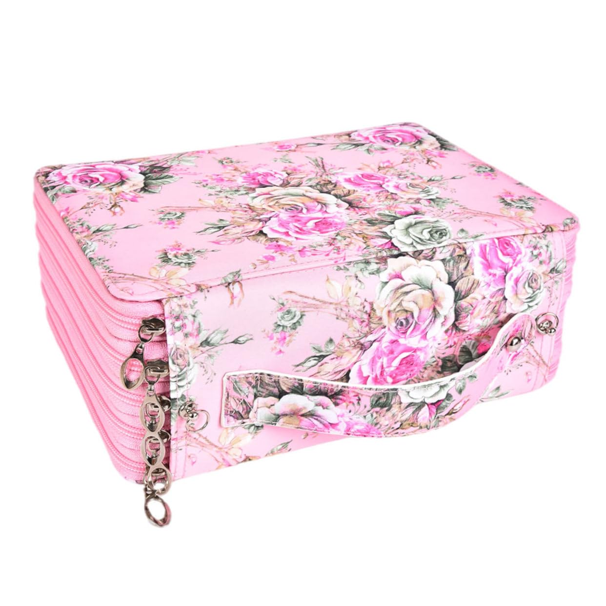 SEWACC Zeichenstifte Etui mit 252 Fächern, Rosa, Henkel