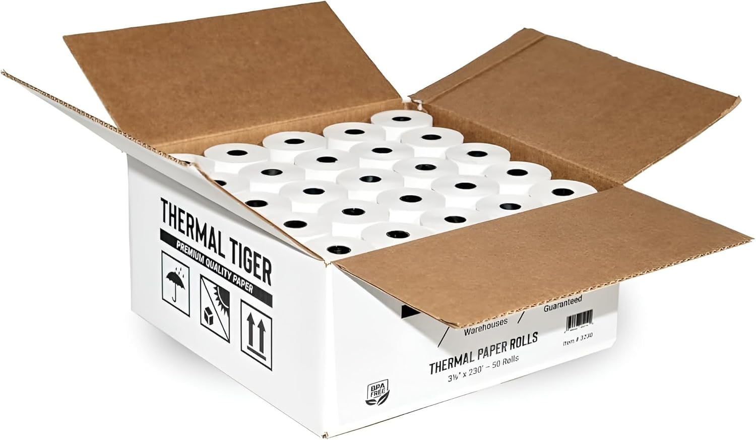 3 1/8 X 230 Thermal Paper Rolls (50 Rolls/Box) – BPA-Free Rolls for POS Systems, Cash Registers & Credit Card Machines