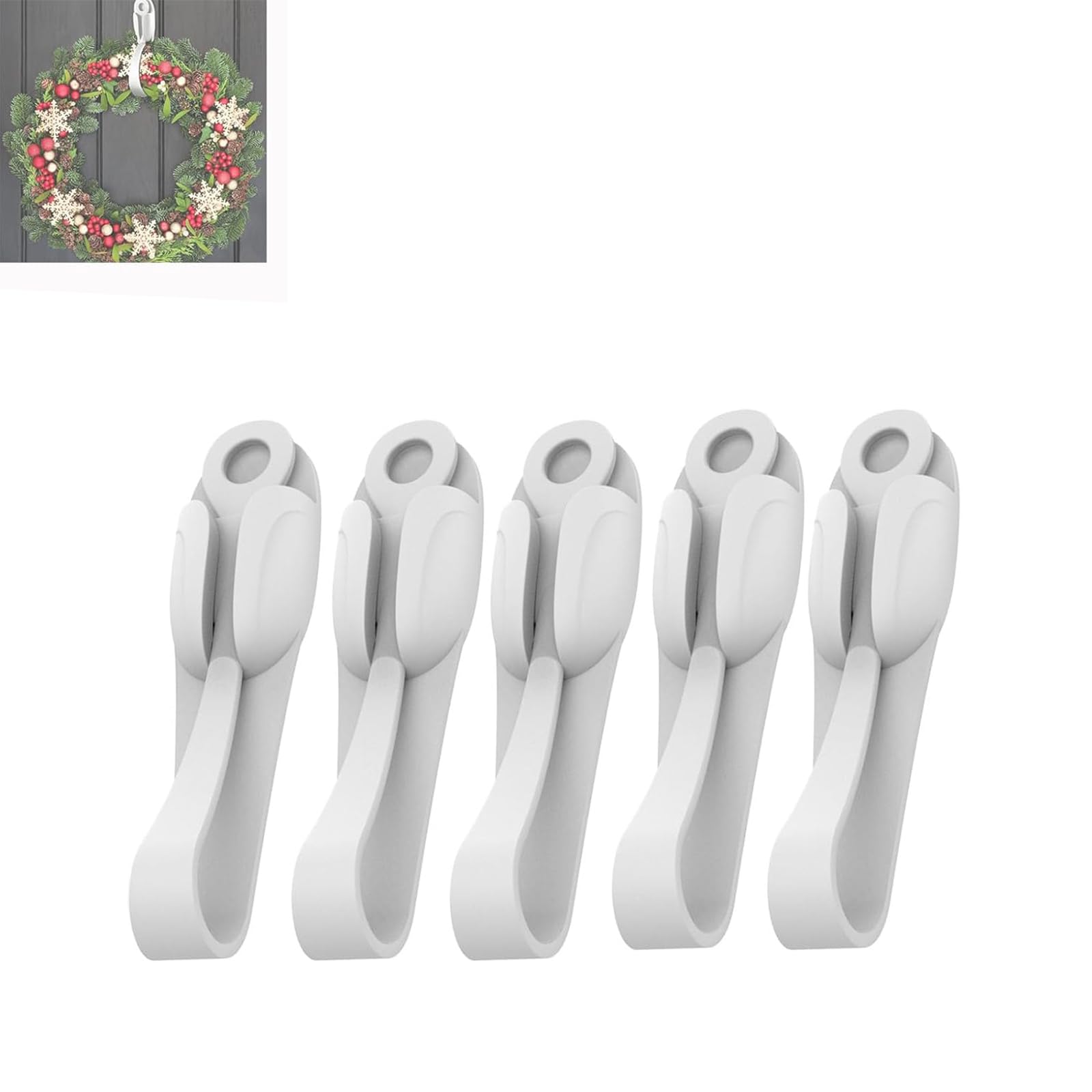 Llelemamo White Wall Mounted Punch-Free Adhesive Removable Cord Holder Organizer, Command Cord Bundlers For Garland, Cord Organizer, No Tools Cord Bundlers For Hanging Electrical Cables (5Pcs,)