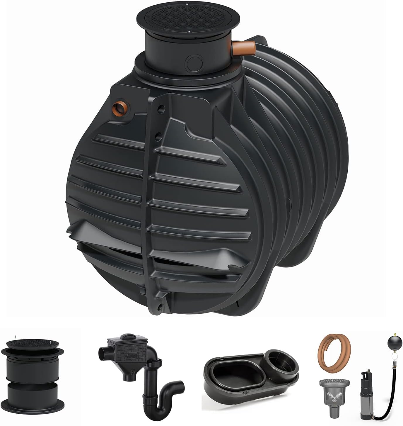 Zisterne Erdtank 4500 Liter Komfort III inkl. Ausgleichsdom, Deckel