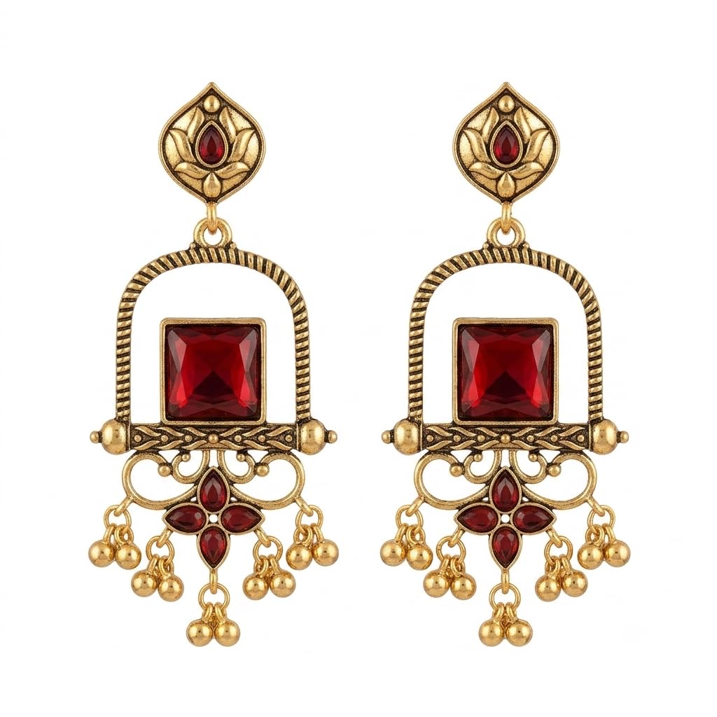 Dangler Earrings for Women | Statement Earrings | Ethnic Traditional Drop Earrings | Party, Festive & Wedding Jewellery | Gift for Girls & Women | Stylish Earrings-image-6