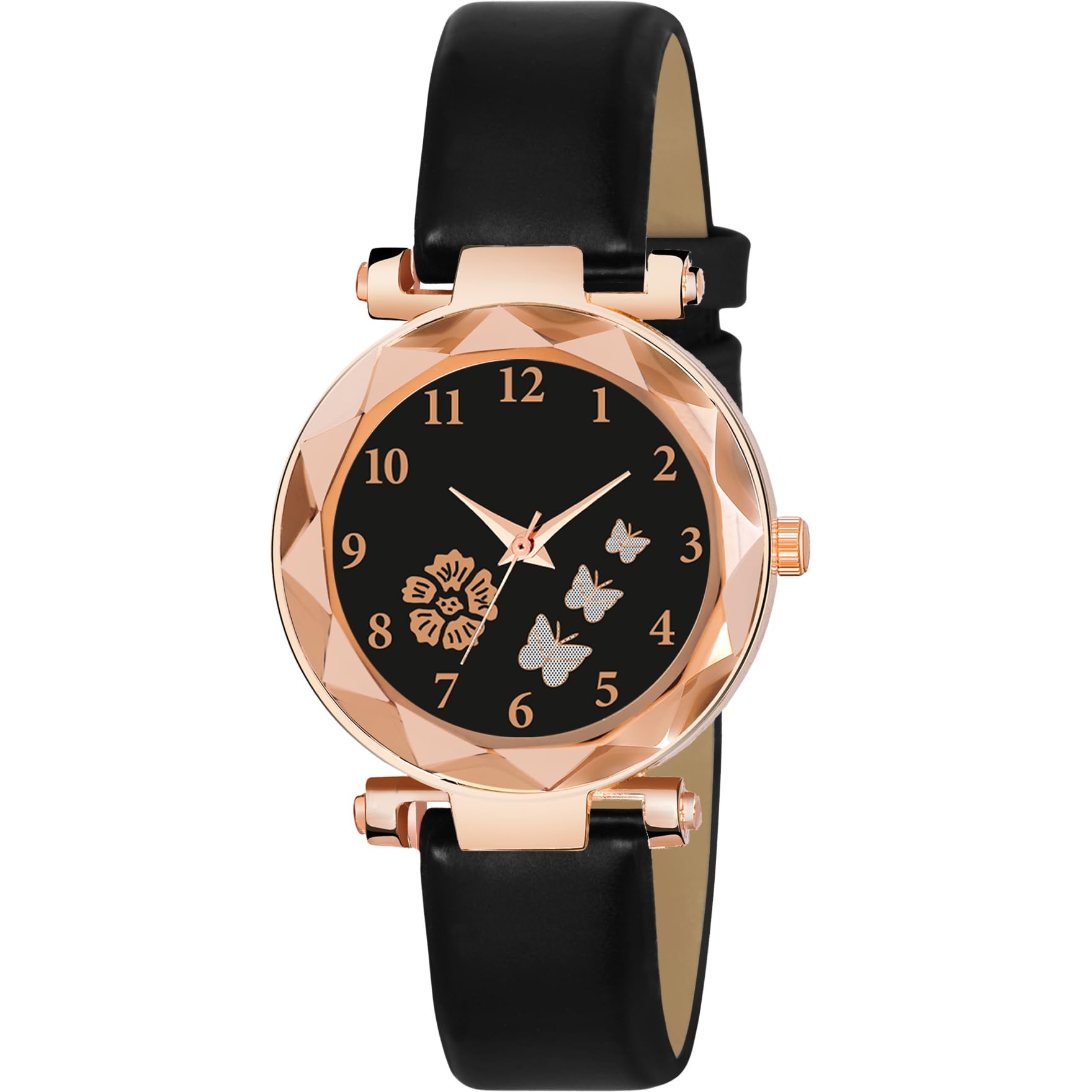Red Robin Alluring Analogue Flower Butterfly Black Solid Dial Lether Strap Graceful Stylish Wrist Watch for Women and Girls, Pack of 1 - GEN-RG-Flower-BF-BLK-D-PLN-L (Black) (B0CBFTD84F) Amazon Price History, Amazon Price Tracker