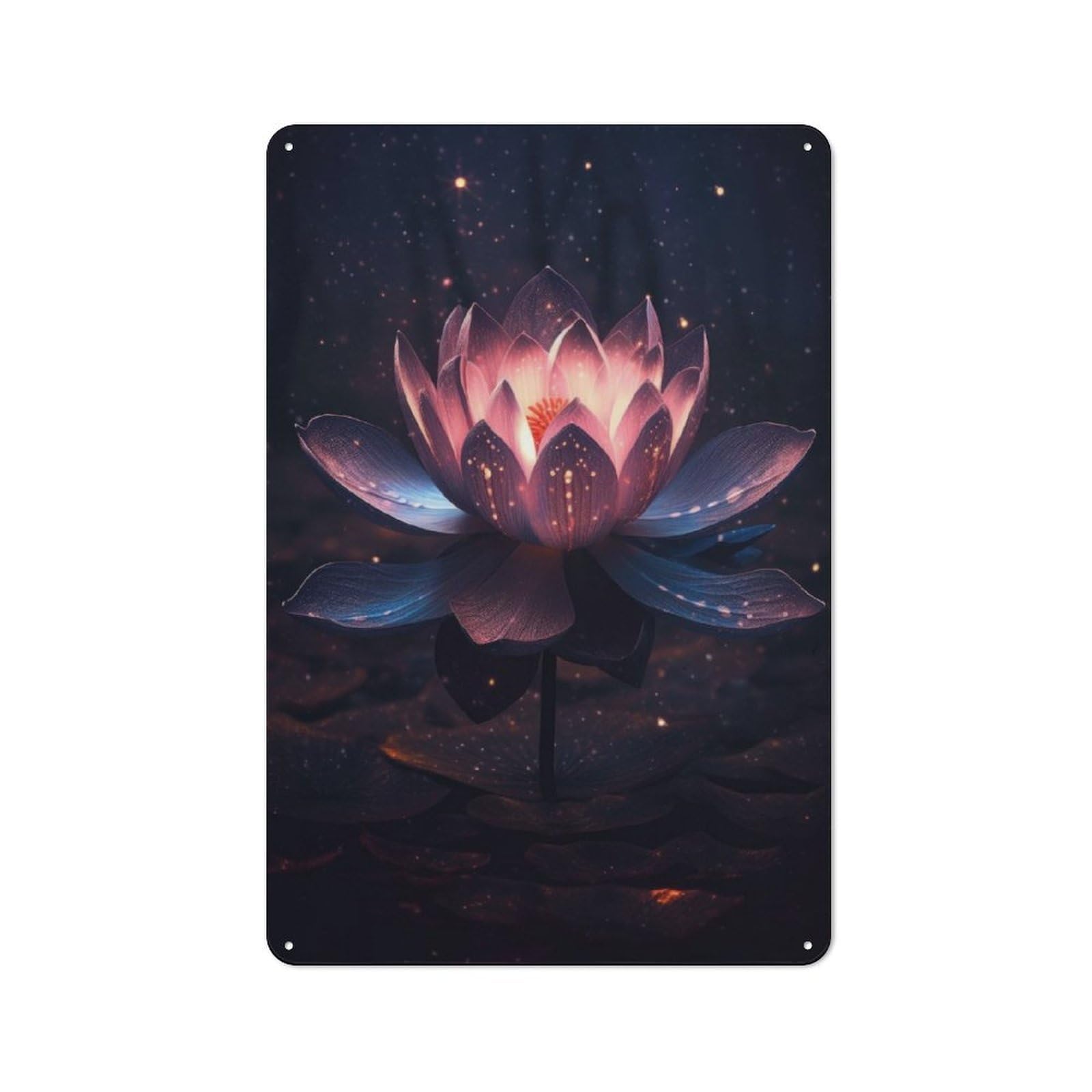 Junmoney Magical Lotus Retro-Style Metal Plaque 30X20cm For Kitchen Or Home Bar, Gift For Home Bar Enthusiasts During The Christmas Season