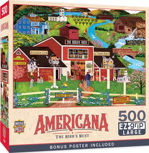 MasterPieces - 500 Piece Jigsaw Puzzle, Large EZ Grip Shapes, The Bird’s Nest, Fun for Adults, Seniors, Family, Kids, 19.25