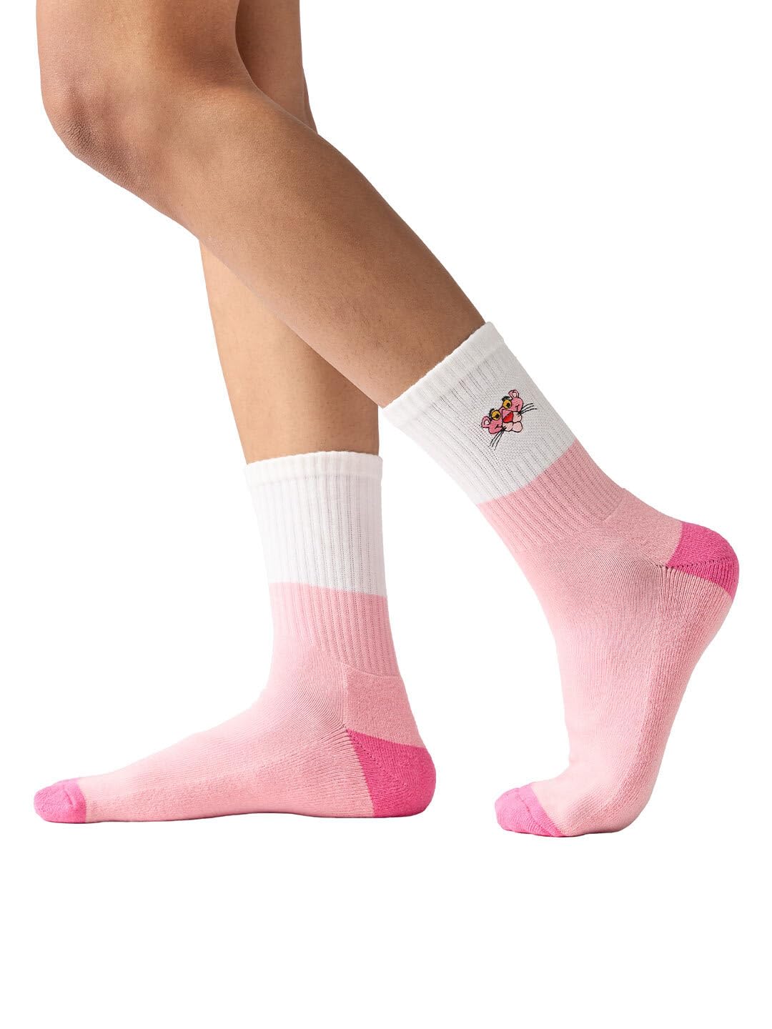 Pink Panther: Pink Power Socks | Premium Cotton Blend Crew Length Printed Pattern Footwear for Men & Women | Funky Aesthetic Casual Accessories - Free Size-image-29