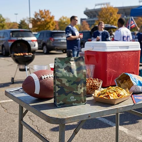 Miniatura 6 de BellFlask - Frasco de 15 onzas, patentado, flexible, sin metal, reutilizable, plástico, sin BPA con clip de mosquetón y embudo de llenado