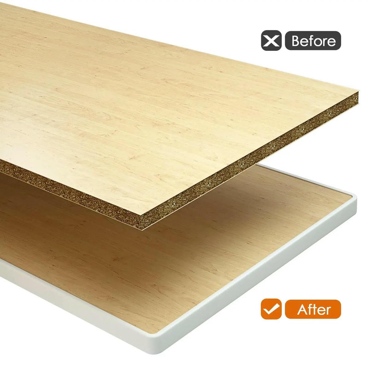 Cinta de cantos autoadhesiva en forma de U de 5 m para protección de bordes y esquinas de muebles, mesas y armarios (gris, 14,0 mm).