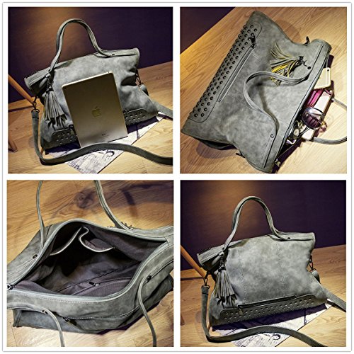 Bolso tote de cuero sintético con tachuelas miniatura 7