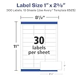 Avery Address Labels, Sure Feed and Easy Peel Technology, Glossy White Labels, 1" x 2-5/8", Permanent Adhesive, Laser/Inkjet, 300 Total (6525) – view 6