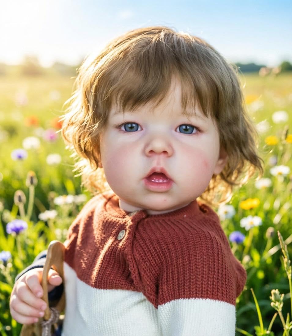 RXDOLL Realistyczne lalki Reborn w dużych rozmiarach, ręcznie robione 71 cm realistyczne Reborn Baby Toddler Boy Cloth Body winylowe kończyny, prawdziwa lalka bobas, zabawka dla dzieci w wieku od 3