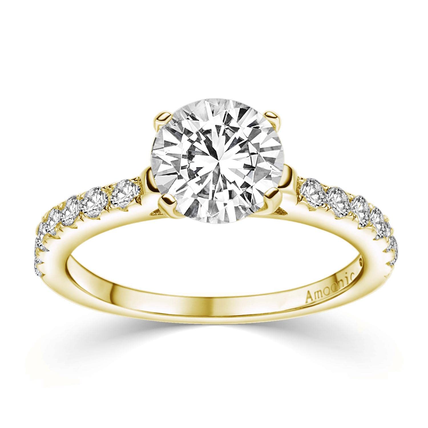 Verlobungsring Gold Damen mit Stein (15 Zirkonia Steine), Antragsring