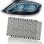 2pcs Universal Car Rear Tail Light Lamp Stickers Honeycomb Type Decal,Car DIY Self Adhesive Tint Film Sheet for Rear Light Cover Taillight 18.89'' x 11.81''（Black）