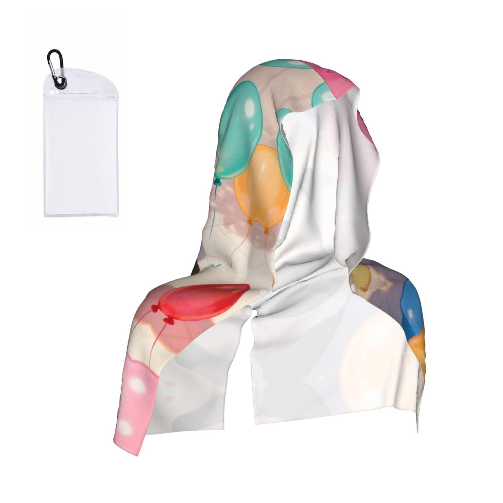 CNTDBU Birthday Panda Cake Cooling Towel Hooded-Instant Chill Neck Cover for Sports, UV Cooling Rag for Running Gym